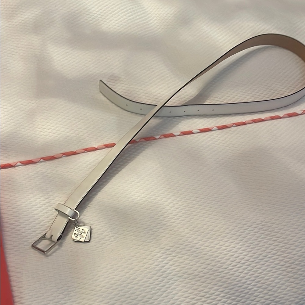 Tory Burch White Belt Sleek Design Accessory